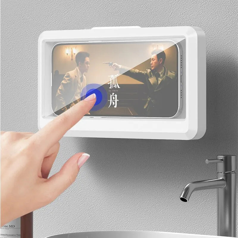 Bathroom Waterproof Phone Holder Home Wall Phone Case Stand