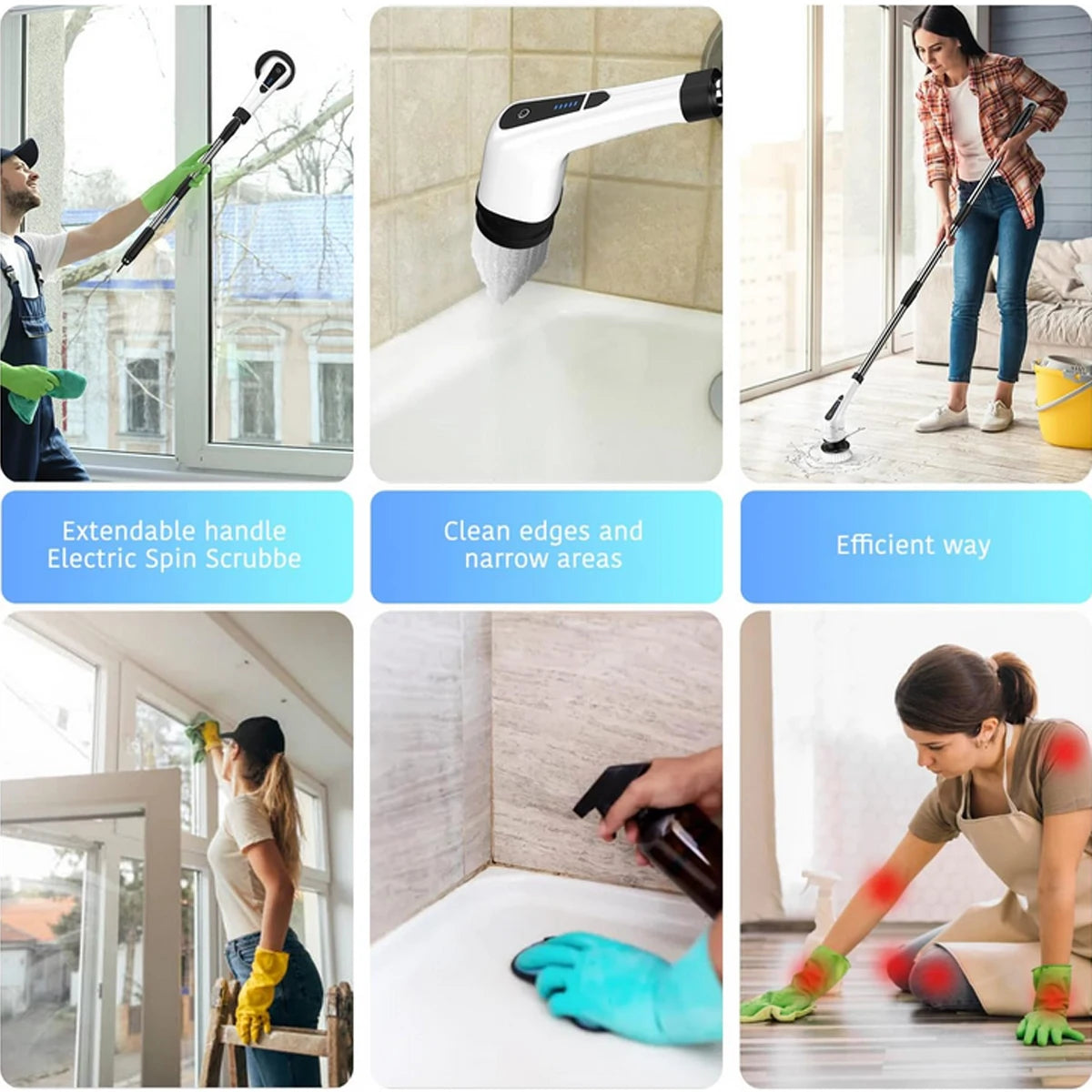 Electric Spin Scrubber, Electric Bathroom Cleaning Brush