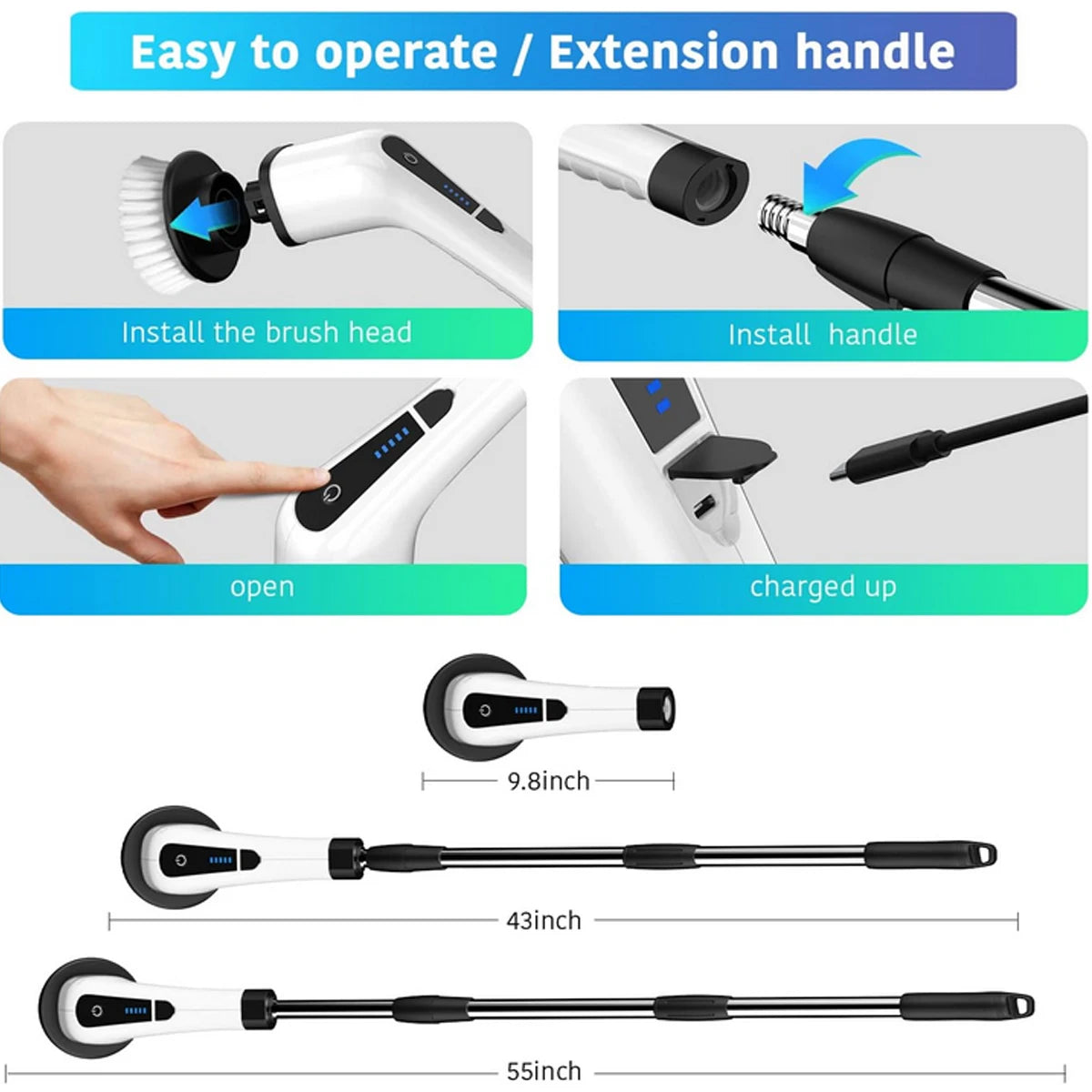 Electric Spin Scrubber, Electric Bathroom Cleaning Brush