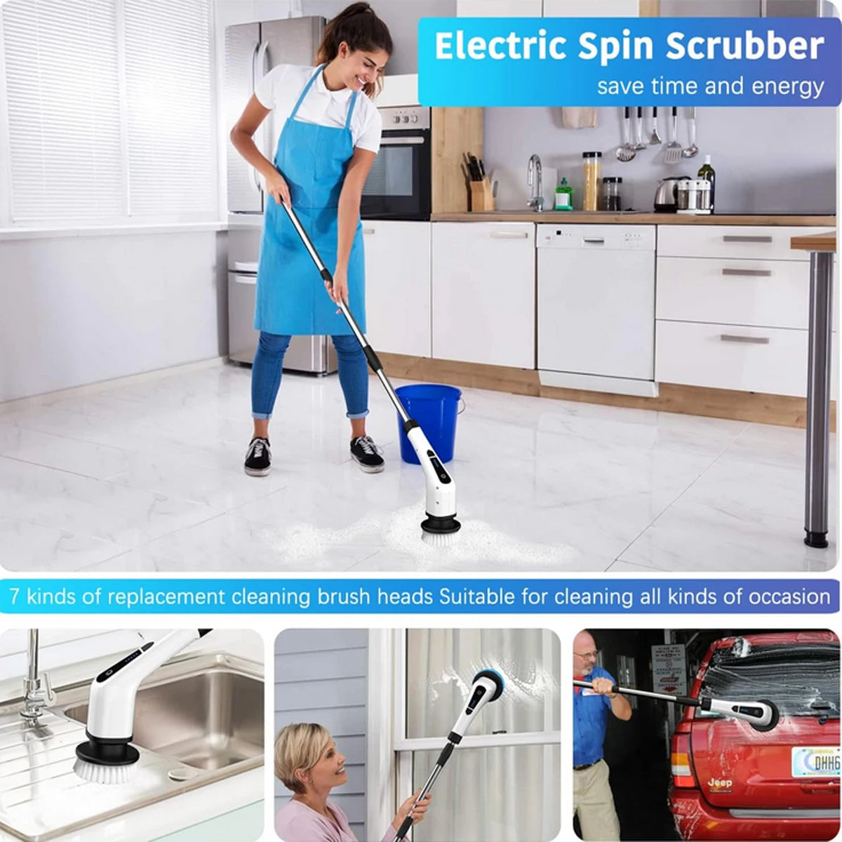 Electric Spin Scrubber, Electric Bathroom Cleaning Brush