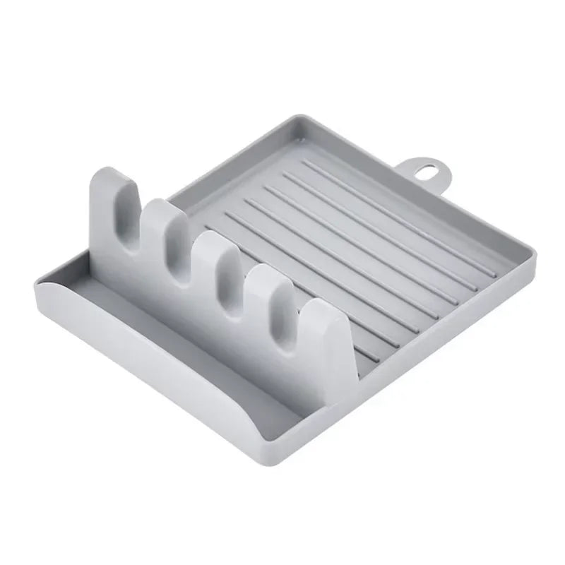 Kitchen Spoon Fork Spatula Holder Rack - Non-Slip Plastic