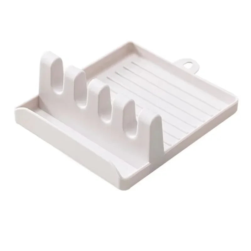 Kitchen Spoon Fork Spatula Holder Rack - Non-Slip Plastic