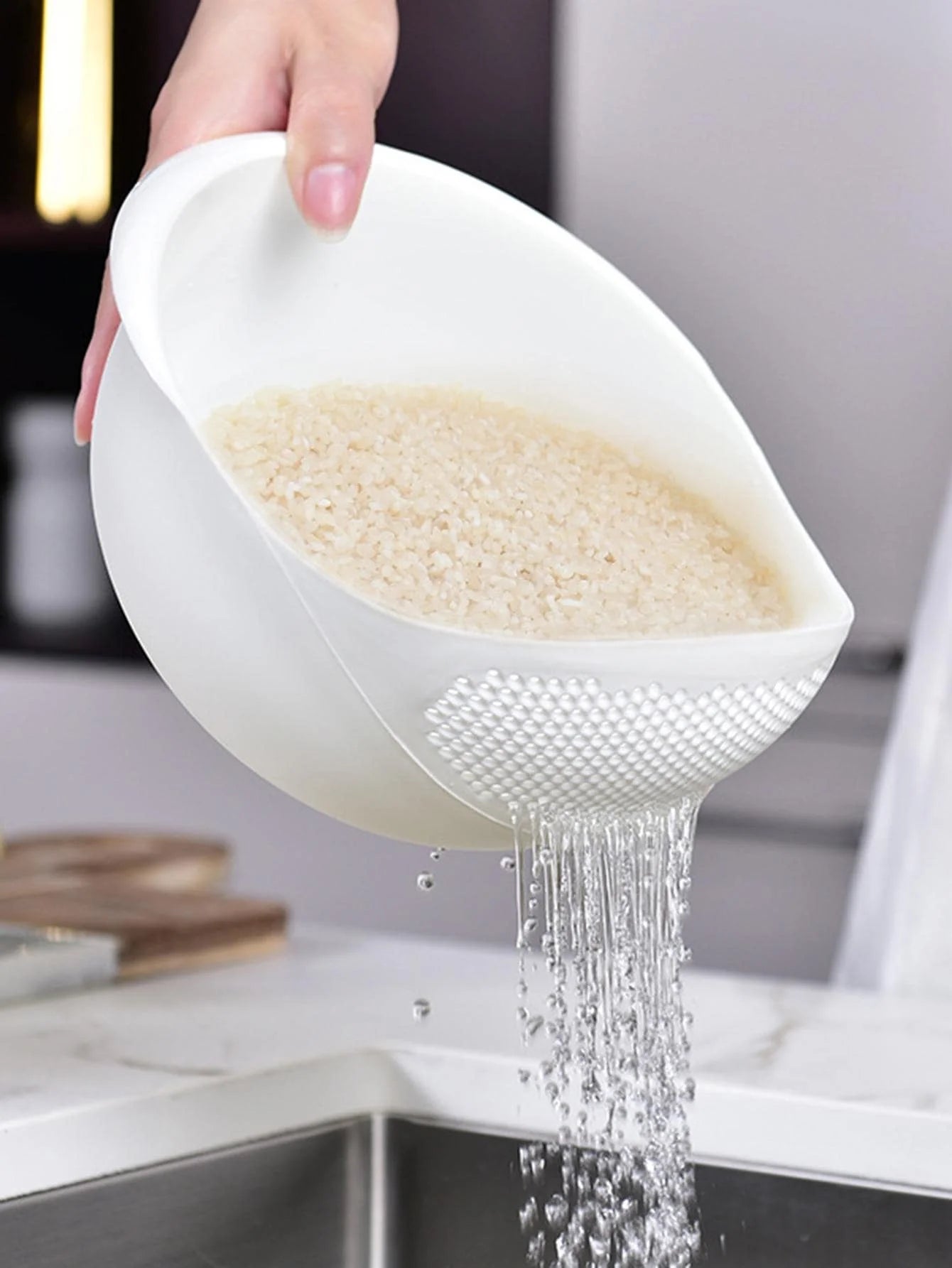 Colander Rice Bowl Drain Basket Fruit Bowl Washing Drain Basket