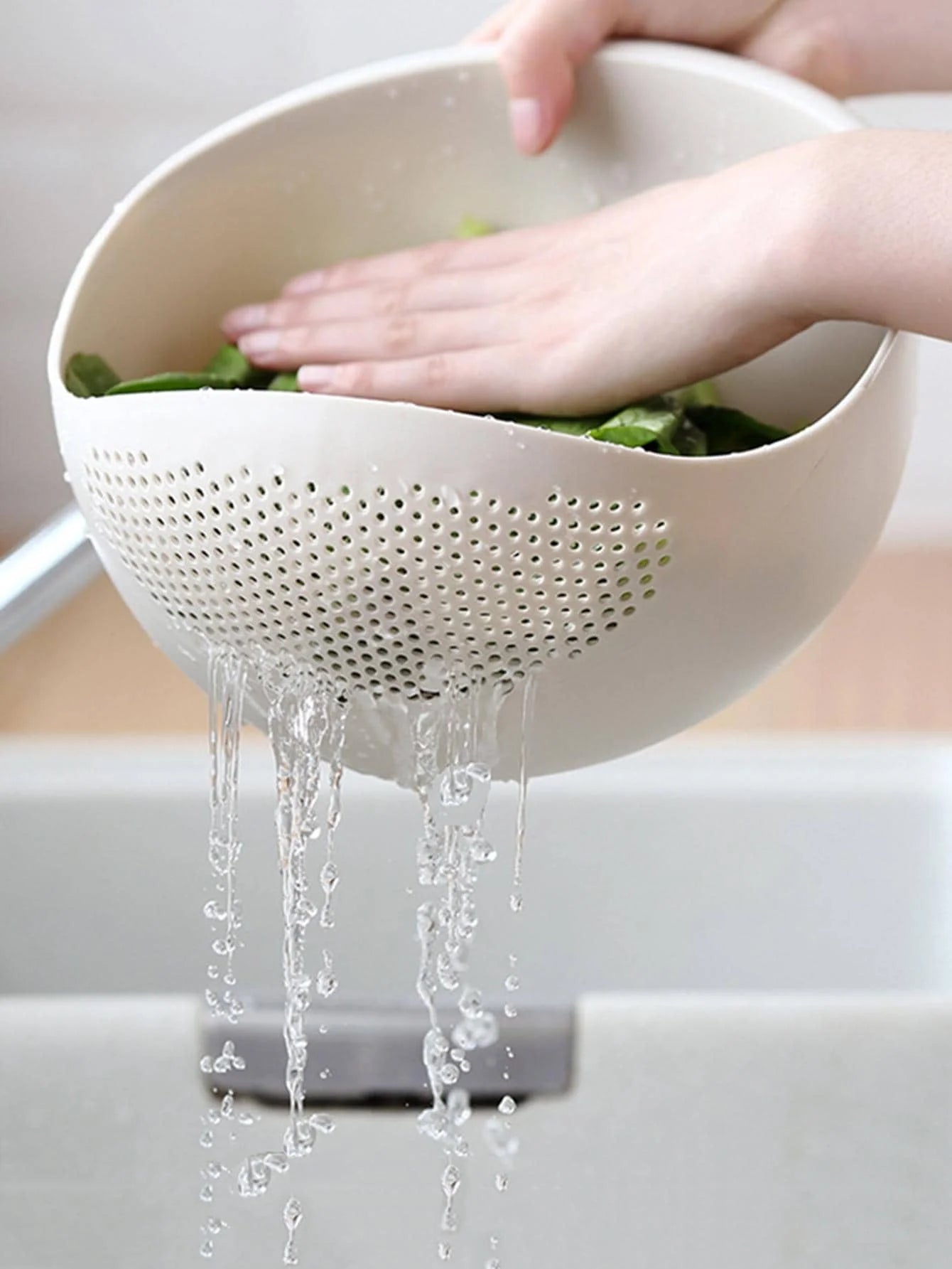Colander Rice Bowl Drain Basket Fruit Bowl Washing Drain Basket