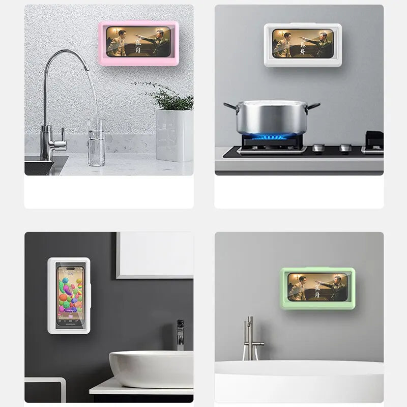 Bathroom Waterproof Phone Holder Home Wall Phone Case Stand