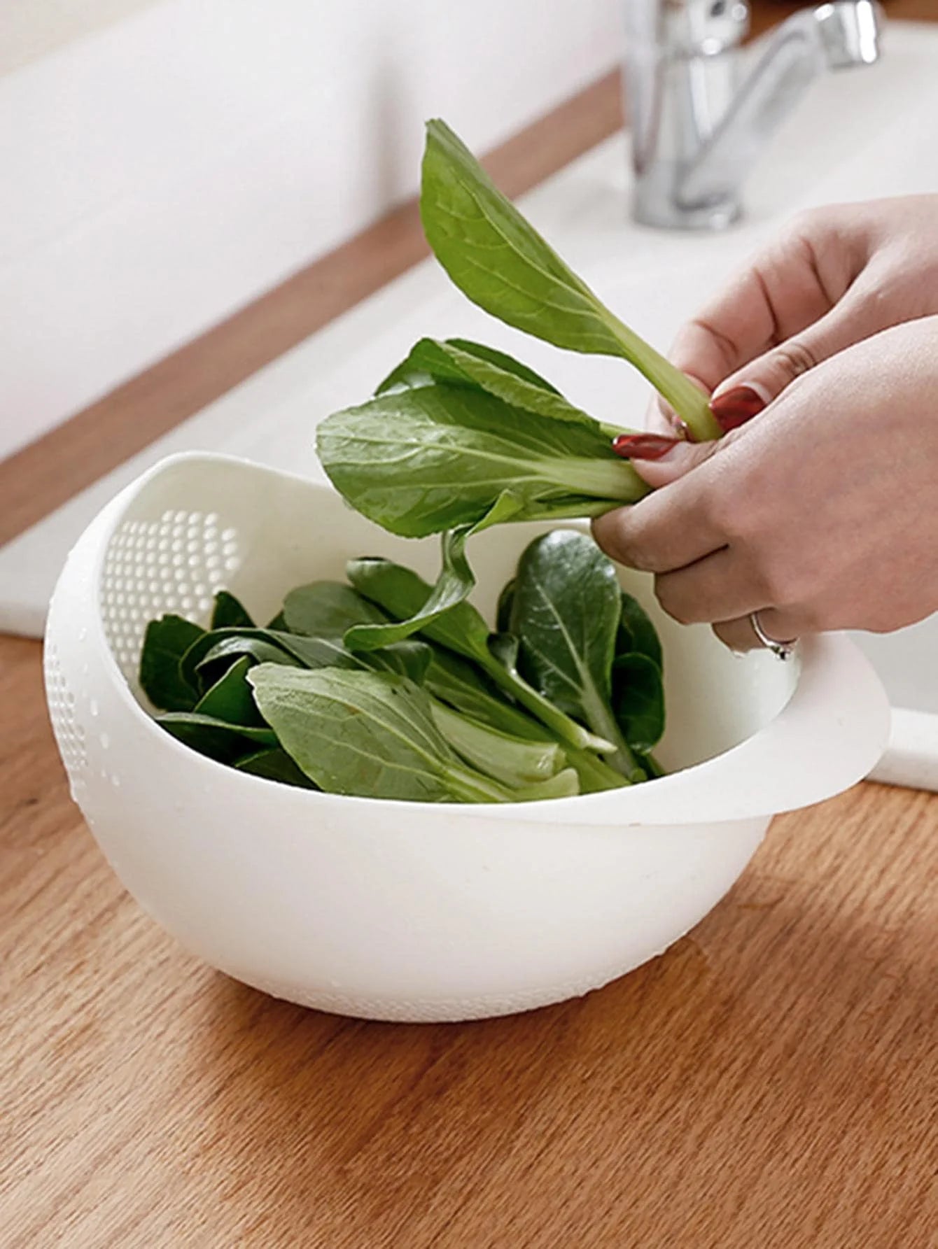 Colander Rice Bowl Drain Basket Fruit Bowl Washing Drain Basket