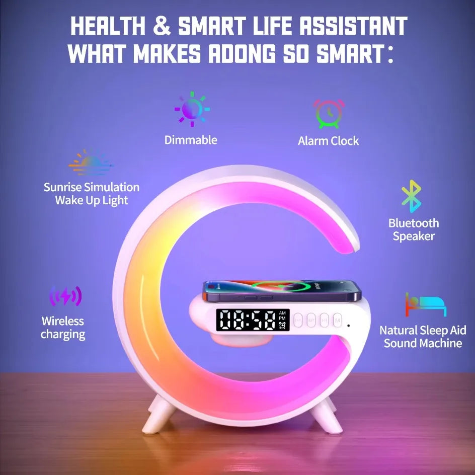 Multifunction Wireless Charger Stand Bluetooth Audio RGB Night