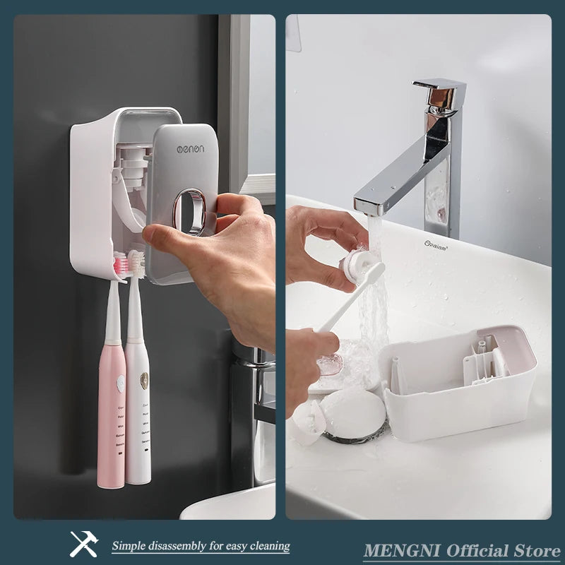 MENGNI Automatic Toothpaste Dispenser Wall-Mounted Bathroom