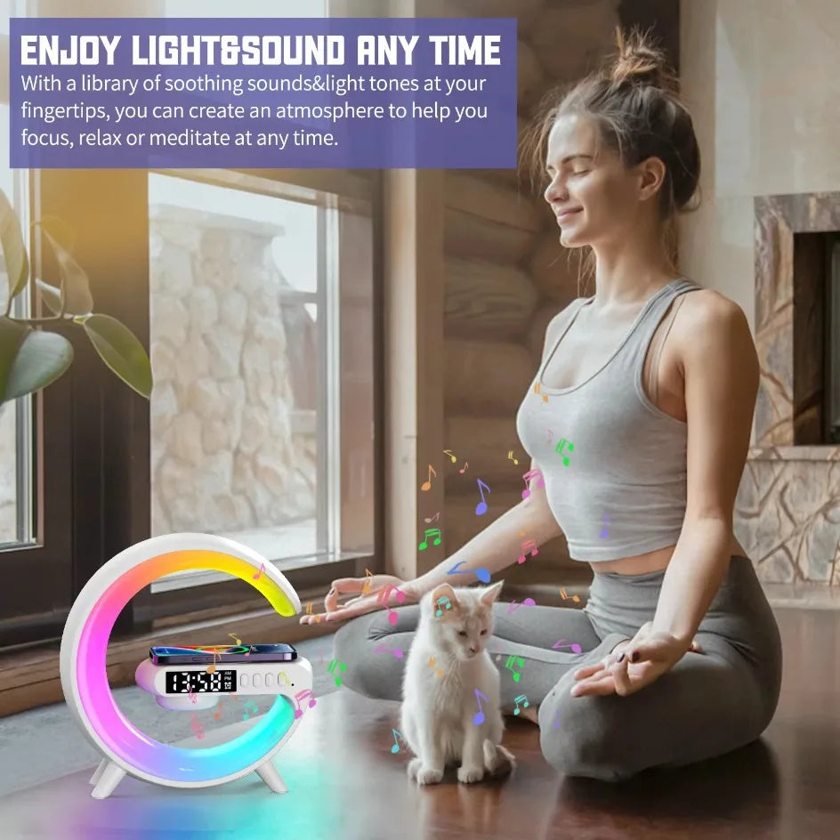 Multifunction Wireless Charger Stand Bluetooth Audio RGB Night