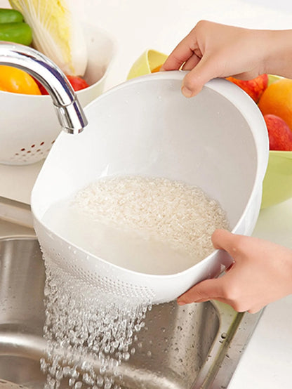 Colander Rice Bowl Drain Basket Fruit Bowl Washing Drain Basket