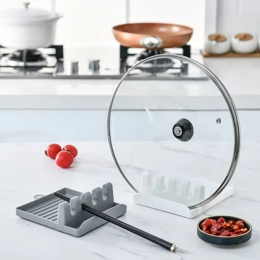 Kitchen Spoon Fork Spatula Holder Rack - Non-Slip Plastic
