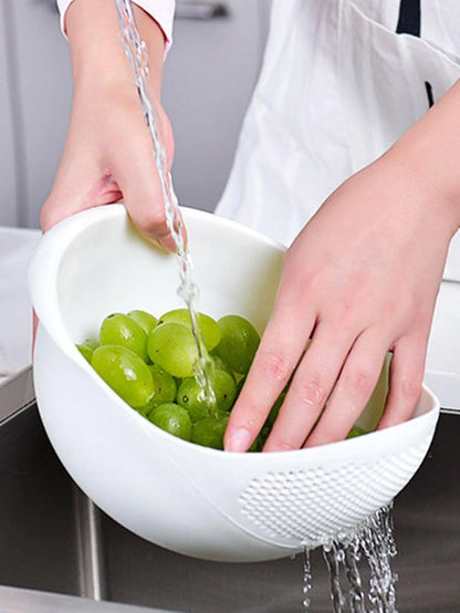 Colander Rice Bowl Drain Basket Fruit Bowl Washing Drain Basket