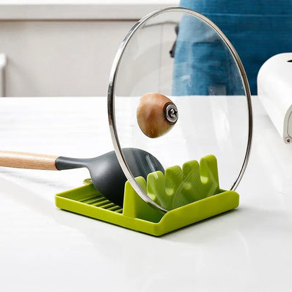 Kitchen Spoon Fork Spatula Holder Rack - Non-Slip Plastic