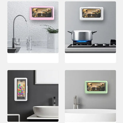 Bathroom Waterproof Phone Holder Home Wall Phone Case Stand